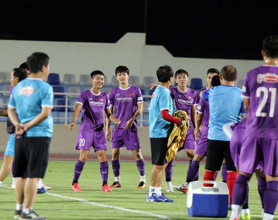 Các cầu thủ Việt Nam cực kỳ thoải mái trước khi bước vào trận đấu với Oman.