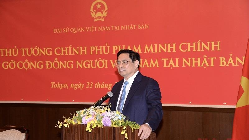 Prime Minister Pham Minh Chinh speaking at the event (Photo: NDO/Thanh Giang).