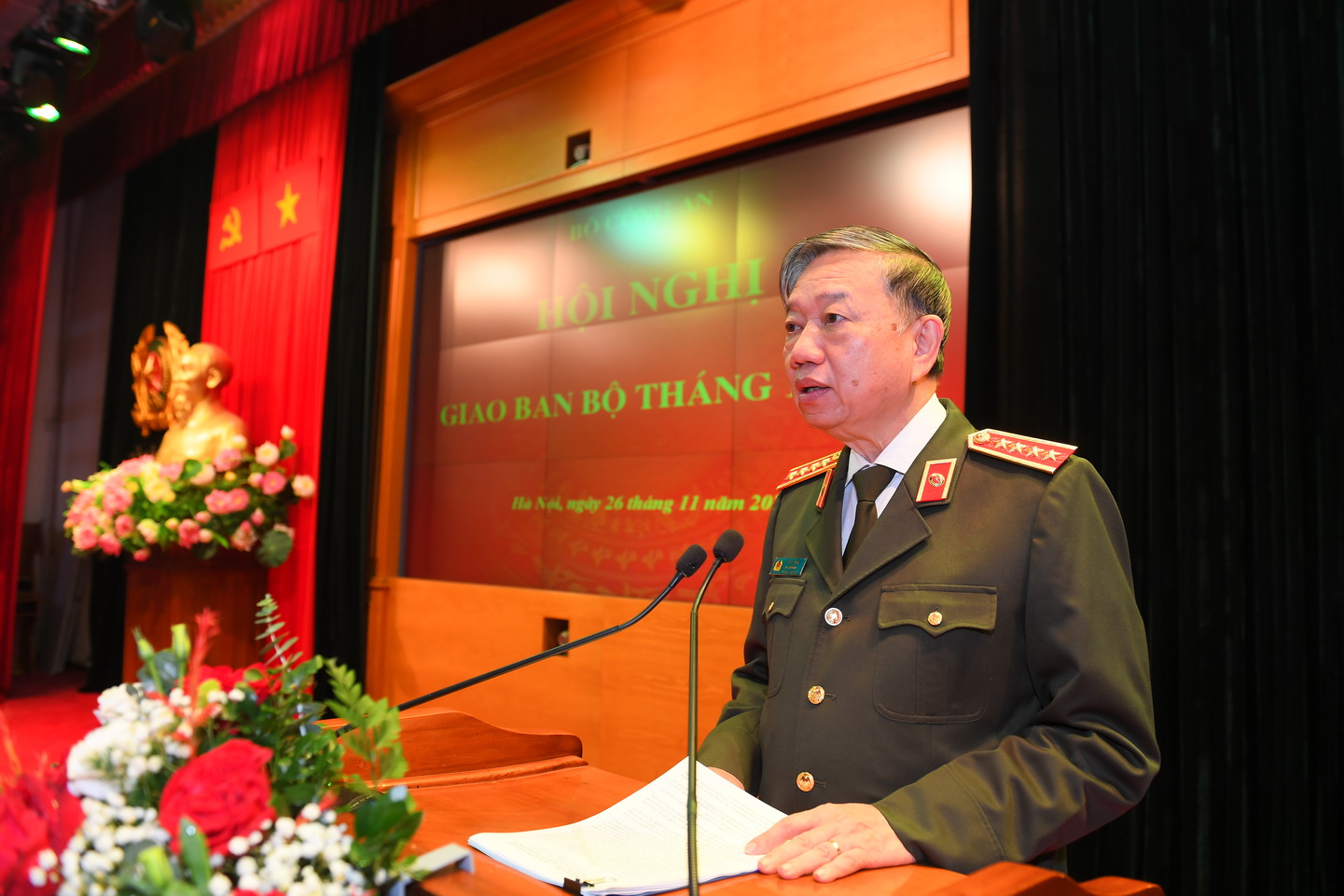 Bộ trưởng Bộ Công an Tô Lâm phát biểu chỉ đạo tại Hội nghị. Ảnh: VGP. 