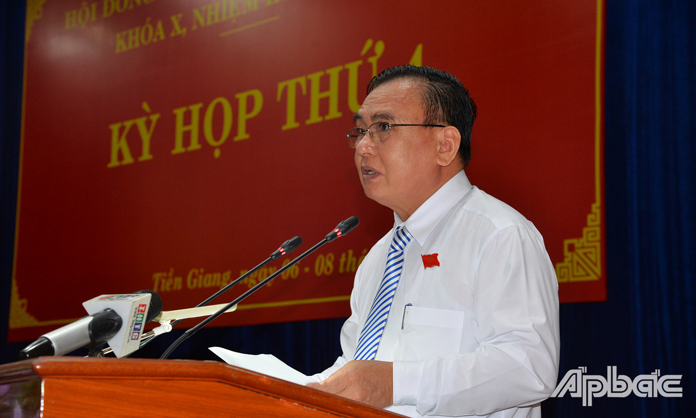 Đồng chí Võ Văn Bình phát biểu khai mạc kỳ họp
