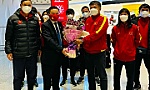 VCK Cúp bóng đá nữ châu Á 2022: Nhóm đầu tiên của Đội tuyển nữ Việt Nam đã đến Ấn Độ