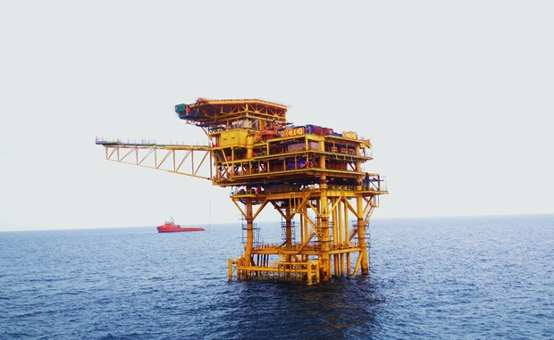 The CTC1-WHP oilrig in the Ca Tam field. (Photo courtesy of Vietsovpetro).