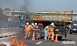 Diễn tập phòng cháy, chữa cháy và cứu nạn cứu hộ trên cao tốc Trung Lương - Mỹ Thuận