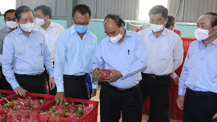 President Nguyen Xuan Phuc visited and encouraged some typical cooperative models in Tien Giang province. (Photo: VNA).
