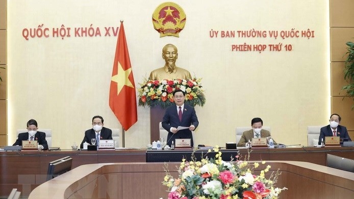 National Assembly Chairman Vuong Dinh Hue speaking at the session (Photo: VNA).