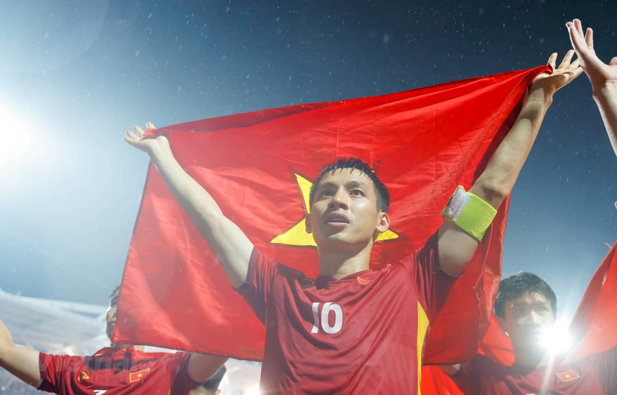 U23 Việt Nam giành tấm HCV cuối cùng tại SEA Games 31. Ảnh: Hải An/Vietnam+