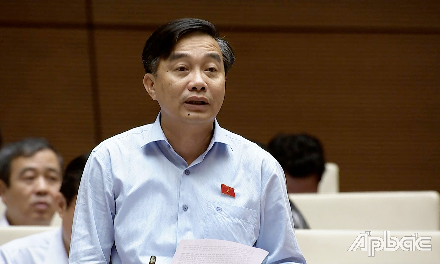 Đại biểu Nguyễn Minh Sơn phát biểu ý kiến tại hội trường