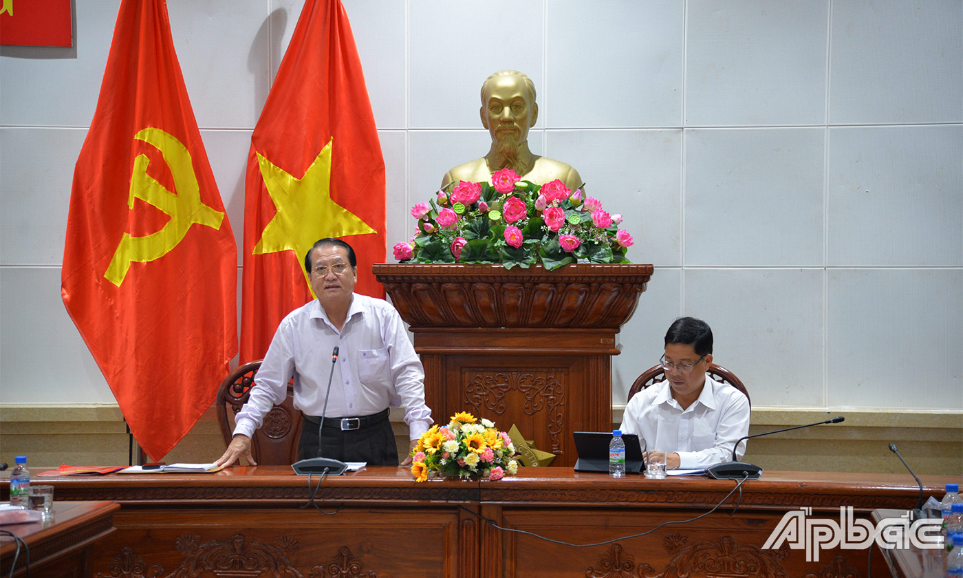 Đồng chí Phạm Văn Trọng phát biểu ý kiến tại buổi làm việc