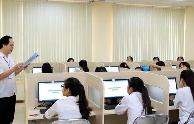 An exam at the Vietnam National University (VNU) - Hanoi (Photo: VNA).