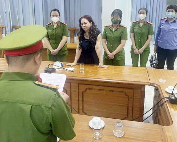 Bà Nguyễn Phương Hằng lúc bị bắt tạm giam.
