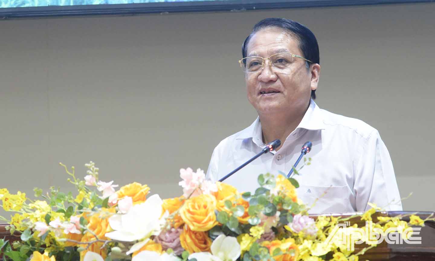 Đồng chí Phạm Văn Trọng phát biểu tại Hội nghị.