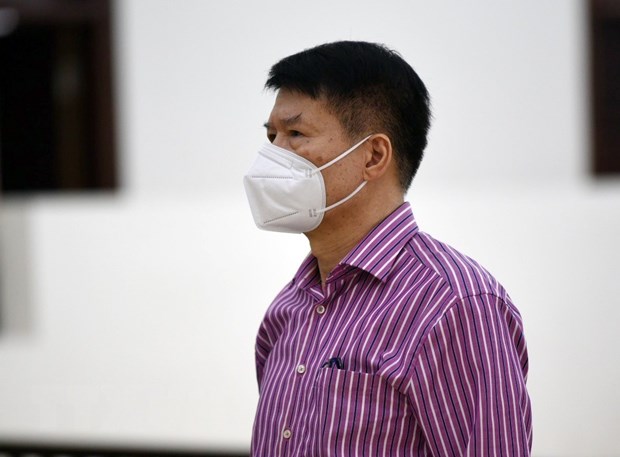 Bị cáo Trương Quốc Cường, cựu Thứ trưởng Bộ Y tế bị Toà tuyên án 3 năm tù tại Phiên tòa xét xử phúc thẩm. (Ảnh: Phạm Kiên/TTXVN)