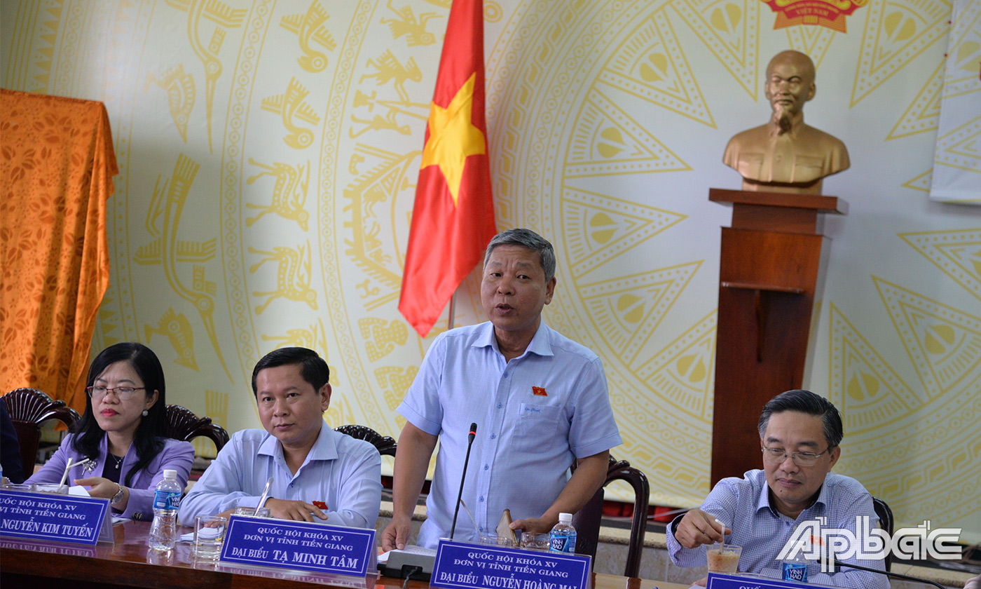 Đại biểu Nguyễn Hoàng Mai trả lời các ý kiến của cử tri