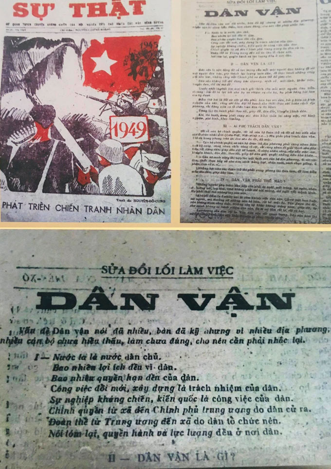 Bài báo “Dân vận” được Chủ tịch Hồ Chí Minh viết dưới bút danh X.Y.Z đăng trên Báo Sự thật, số 120, ngày 15-10-1949.
