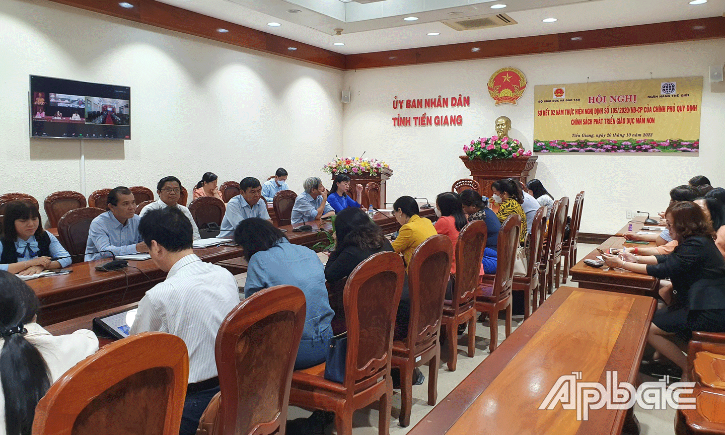Quang cảnh tại điểm cầu tỉnh Tiền Giang. 