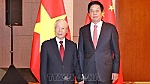 Tổng Bí thư Nguyễn Phú Trọng hội kiến Ủy viên trưởng Nhân đại Trung Quốc Lật Chiến Thư