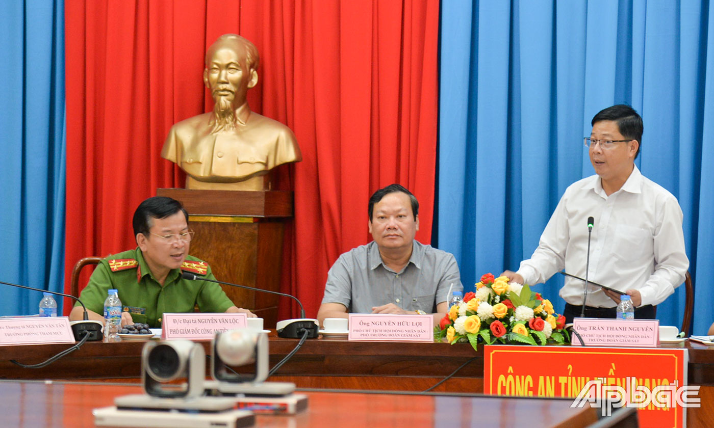 Đồng chí Trần Thanh Nguyên phát biểu tại buổi làm việc. 