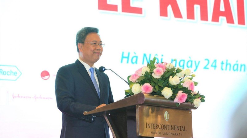 PGS, TS Nguyễn Hà Thanh, Viện trưởng Viện Huyết học-Truyền máu Trung ương phát biểu khai mạc hội nghị.