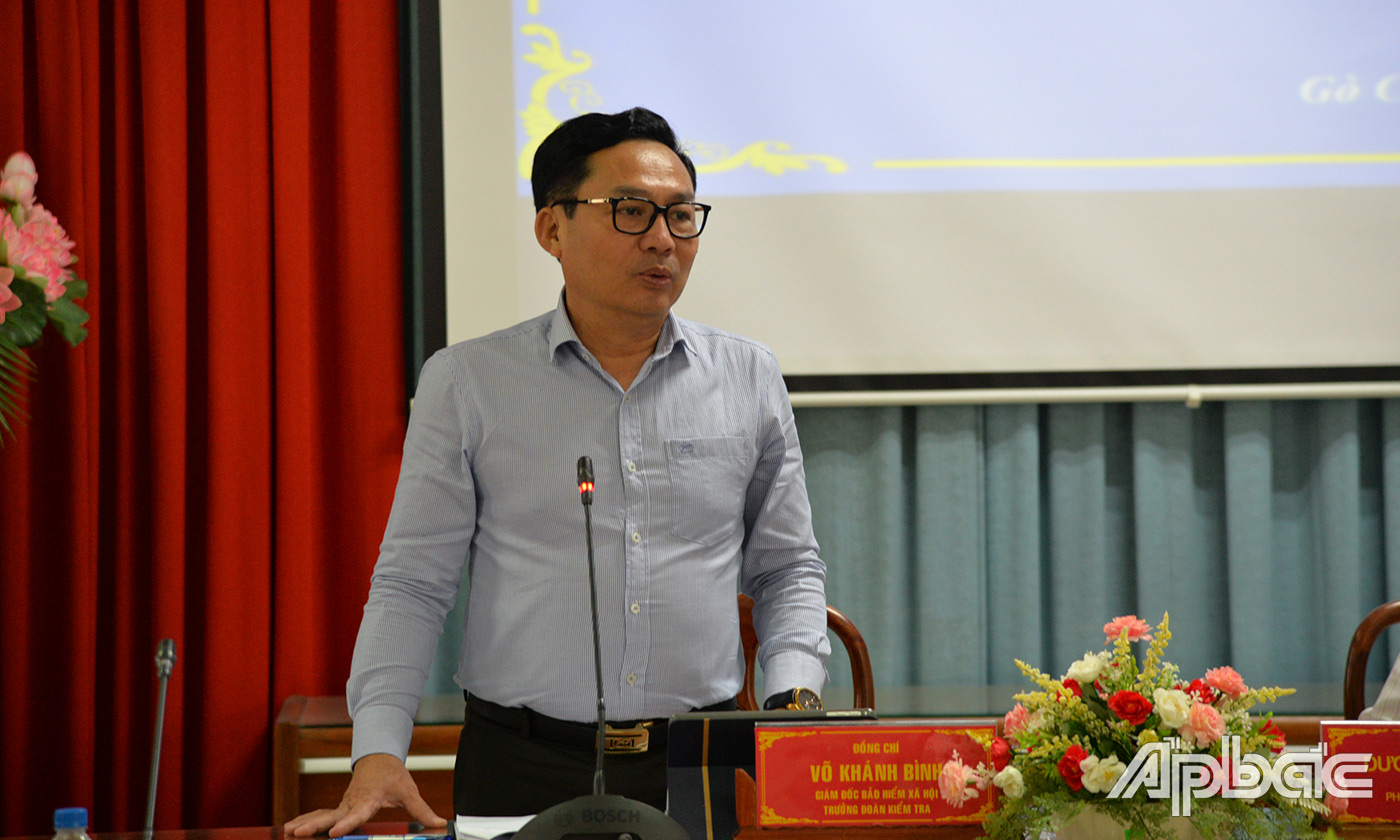Đồng chí Võ Khánh Bình phát biểu ý kiến tại buổi làm việc