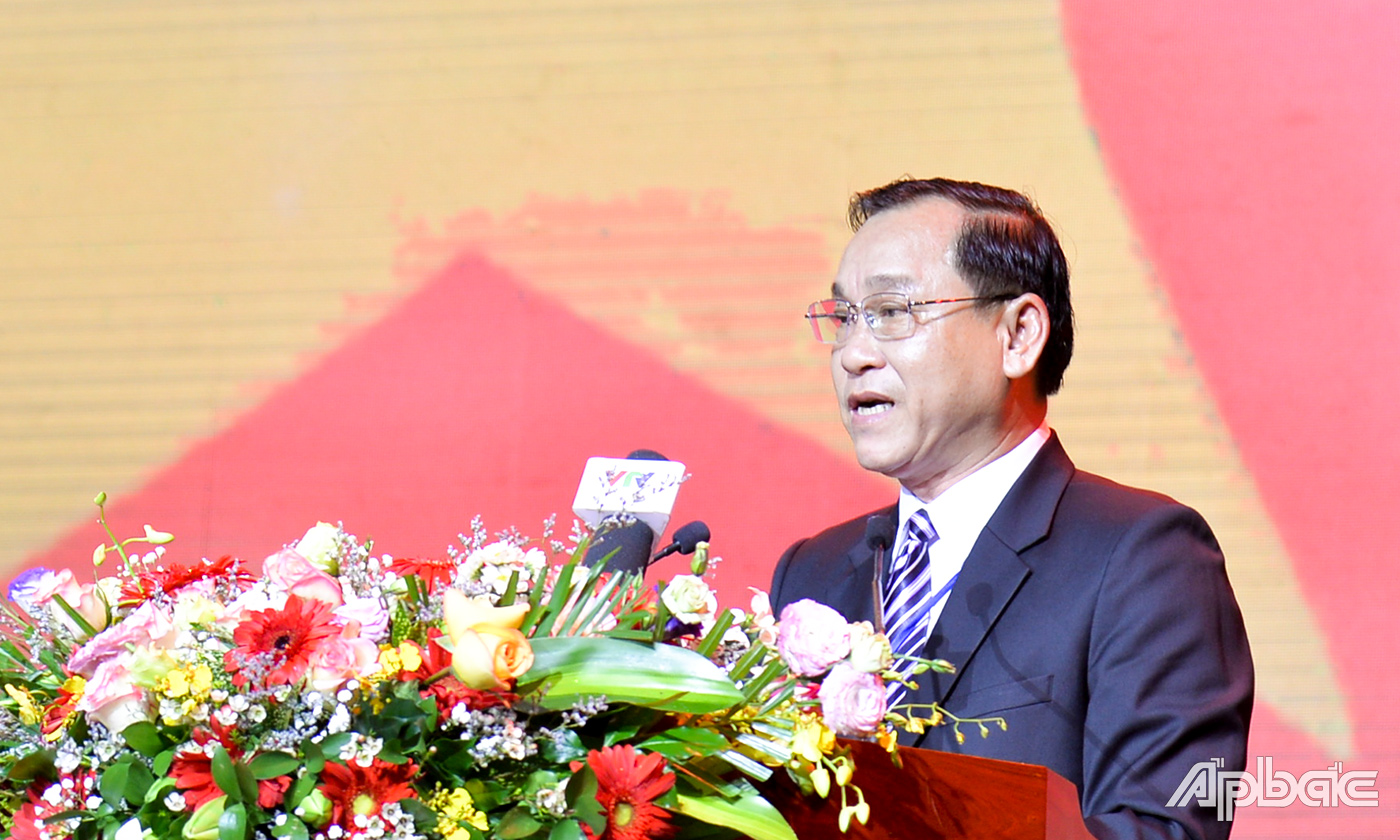 Đồng chí Nguyễn Văn Vĩnh phát biểu tại Lễ Kỷ niệm