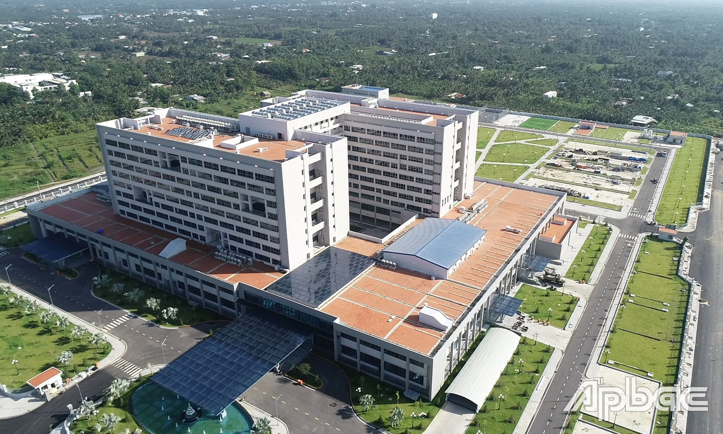 Bệnh viện Đa khoa mới của tỉnh có thể xem là quy mô lớn nhất Đồng bằng sông Cửu long hiện nay. 