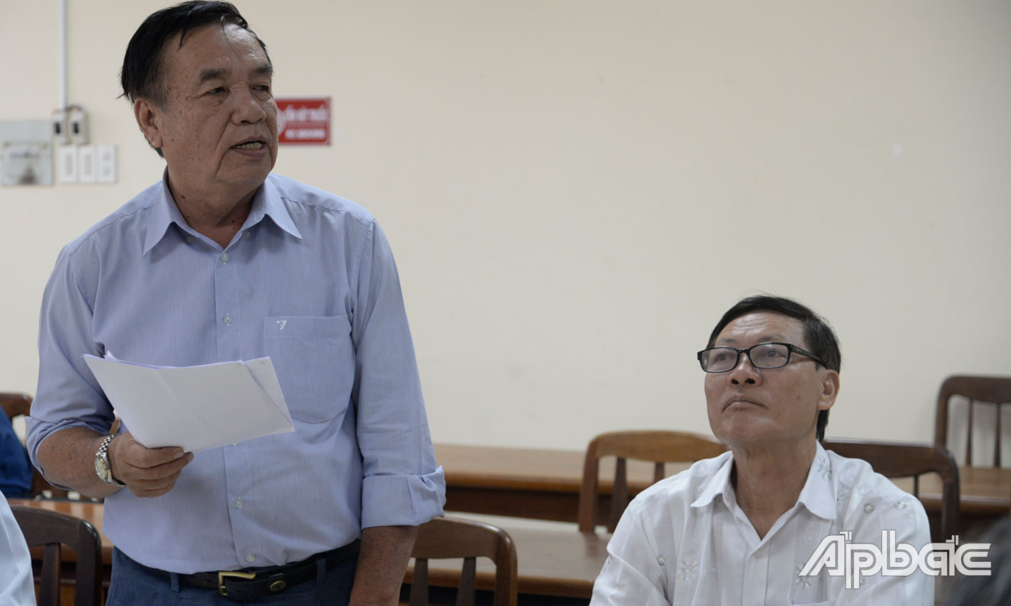 Phó Chủ tịch Hội Luật gia tỉnh Nguyễn Thế Khải có các  đóng góp về quy định  cho thuê đất, thu hồi đất.