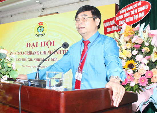  Ông Ngô Anh Tuấn, Phó Chủ tịch Công đoàn Agribank phát biểu chỉ đạo