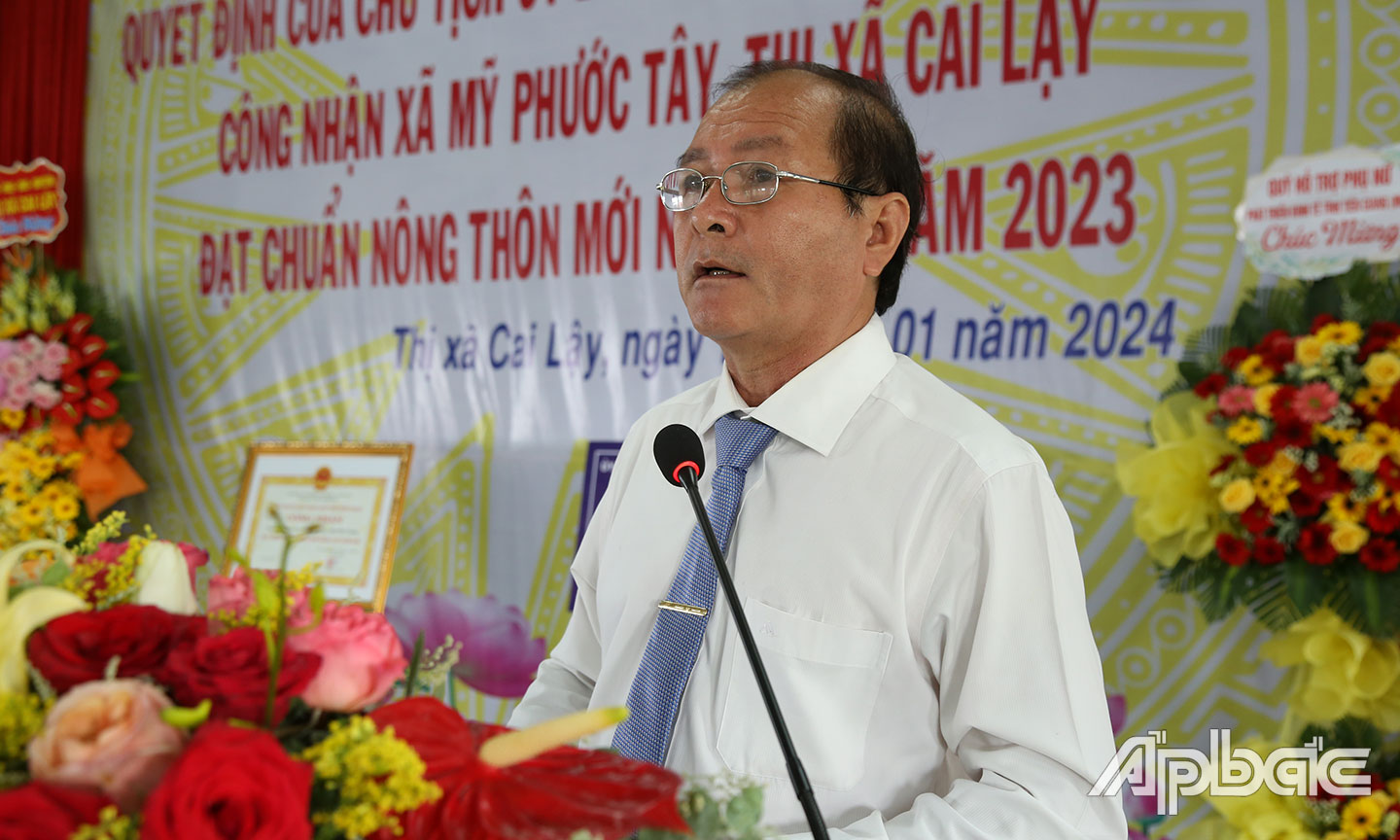 Đồng chí Trần Văn Thức phát biểu tại buổi lễ.
