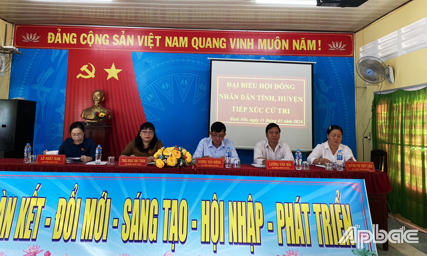 Đại biểu HĐND tỉnh, huyện nghe ý kiến cử tri phát biểu