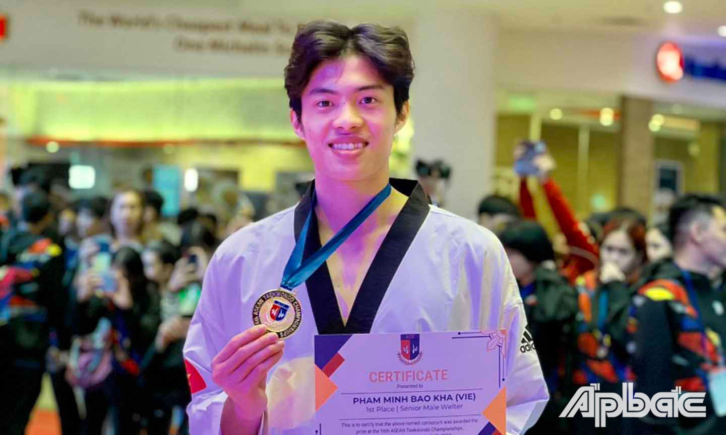 VĐV Phạm Minh Bảo Kha đang là một trong những VĐV giàu thành tích của Taekwondo Tiền Giang khi đoạt nhiều huy chương ở đấu trường quốc tế.