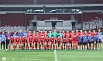 Vietnam national football team practice penalty kicks before facing Indonesia