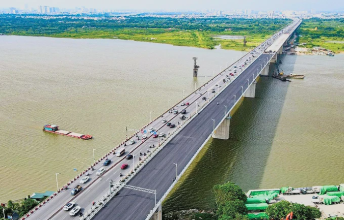Công trình cầu Vĩnh Tuy - Tập đoàn Thuận An tham gia thi công.
