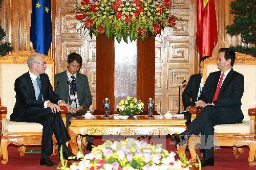 Thủ tướng Nguyễn Tấn Dũng và Chủ tịch Herman Van Rompuy. Ảnh: TTXVN