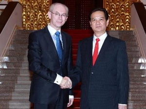 Thủ tướng Nguyễn Tấn Dũng và Chủ tịch Herman Van Rompuy. Ảnh: TTXVN