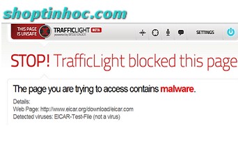 BitDefender TrafficLight sẽ tự động khóa chương trình khi phát hiện virus. Ảnh: shoptinhoc.com