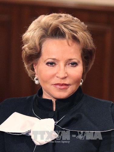 Bà Valentina Ivanovna Matviyenko, Chủ tịch Hội đồng Liên bang Nga. Ảnh: TTXVN