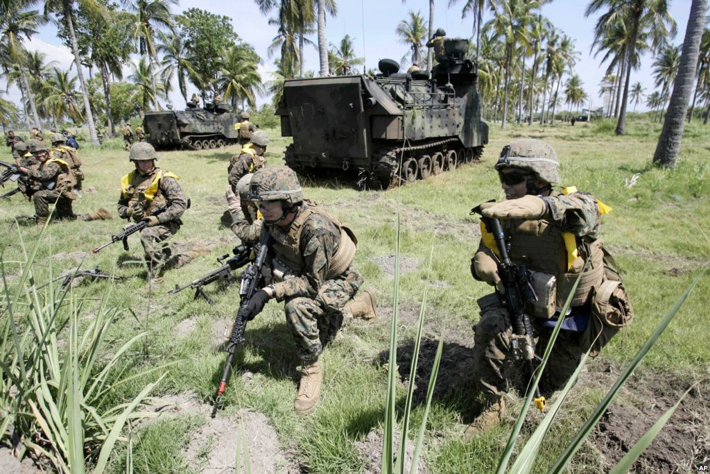 Thủy quân lục chiến Mỹ trong một cuộc tập trận chung với quân đội Hàn Quốc. Ảnh: Reuters