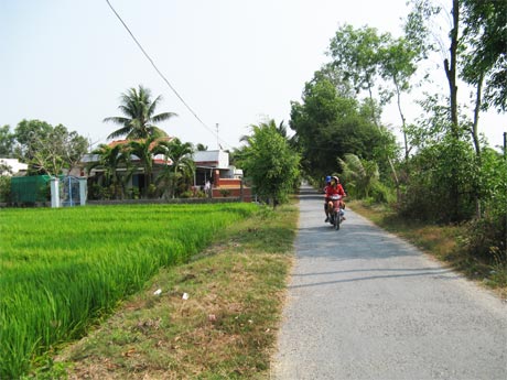 Đường  kinh Nổi,  một trong  3 công trình GTNT của xã được huyện khen thưởng trong  năm 2012.  