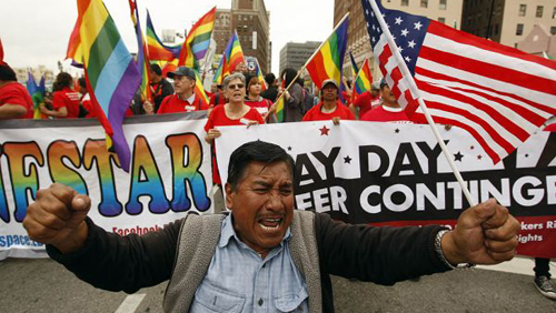 Biểu tình nhân ngày Quốc tế Lao động ở Oakland. Ảnh: MayDay2013