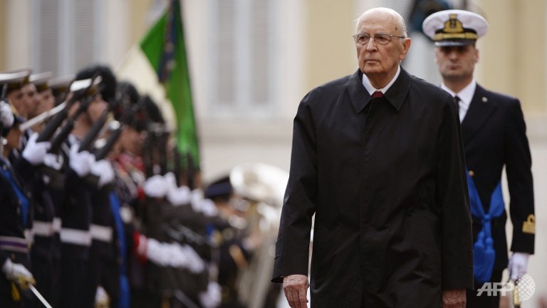 Tổng thống Italy Giorgio Napolitano. Ảnh: AFP