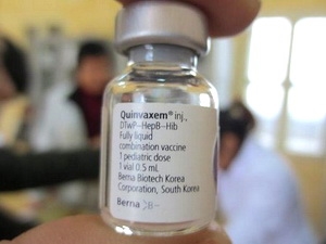 Mẫu vắcxin Quinvaxem inj bị tạm ngừng sử dụng. 