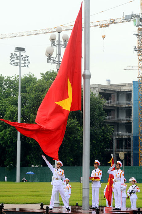 Lễ thượng cờ ở Quảng trường Ba Đình.