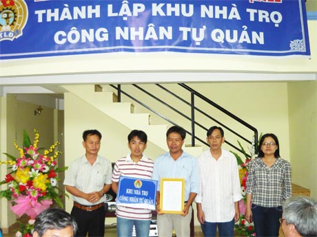 Thành lập khu nhà trọ công nhân tự quản của Công ty cổ phần Hùng Vương (Khu công nghiệp Mỹ Tho).