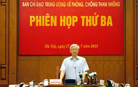 Tổng Bí thư Nguyễn Phú Trọng phát biểu tại phiên họp - Ảnh: Phạm Cường