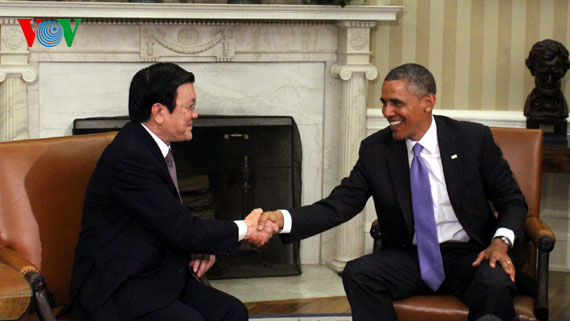 Chủ tịch nước Trương Tấn Sang và Tổng thống Barack Obama.