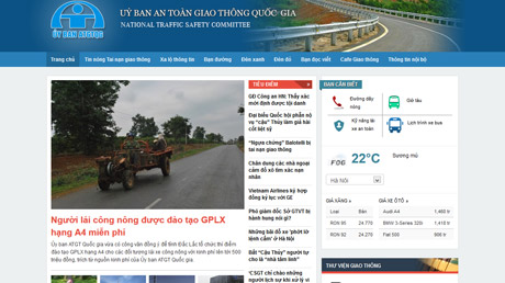 Ảnhi website ủy ban an toan giao thông quốc gia. Ảnh: Như Lam