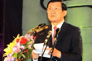 Chủ tịch nước Trương Tấn Sang phát biểu tại lễ khai mạc. Ảnh: Nguyễn Khang