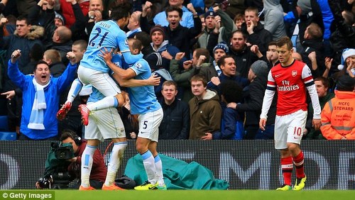 Man City đã thể hiện sức mạnh vượt trội của mình bằng bàn thắng từ sớm. Ảnh: Getty