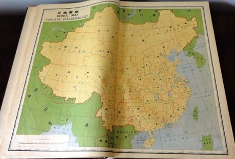 Bản đồ tổng thể lãnh thổ Trung quốc trong Postal Atlas of China 1919, phần cực Nam lãnh thổ là đảo Hải Nam. Ảnh Báo Đắk Lắk 