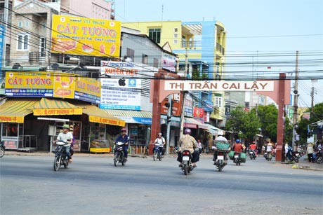 Thị trấn Cai Lậy đang chuyển mình lên thị xã.                           